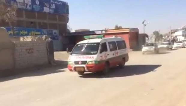 An ambulance arrive to take the injured to the hospital