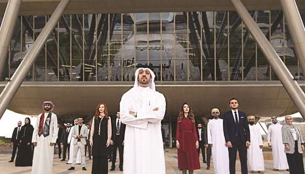   Khalid al-Jumaily, Stars of Science host (front) with former members of the TV show.
