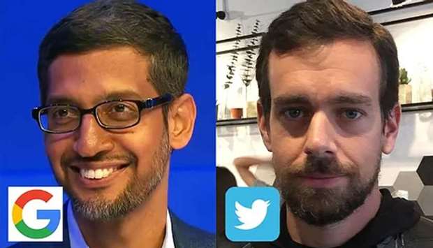 Google's Sundar Pichai and Twitter Inc's Jack Dorsey