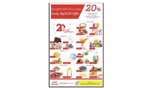 Carrefour Qatar 20th anniversary offerings.