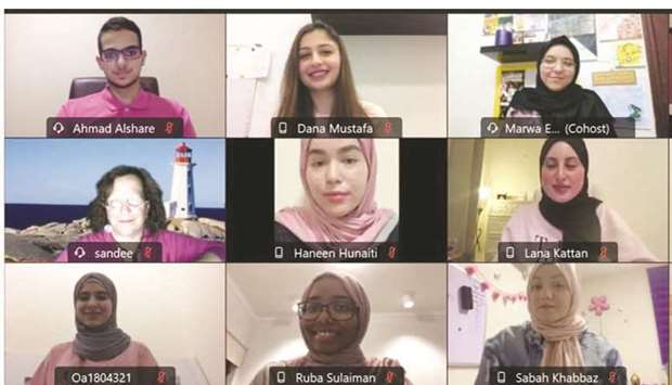 A snapshot of QU-CPH students who organised a virtual breast cancer awareness campaign.