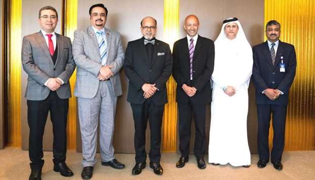 Doha Bank Group CEO Dr. R. Seetharaman with other officials. Doha Bank has been u201crecommended to continueu201d the ISO20000 certification, for its continuous compliance to global standard for IT Service Management.