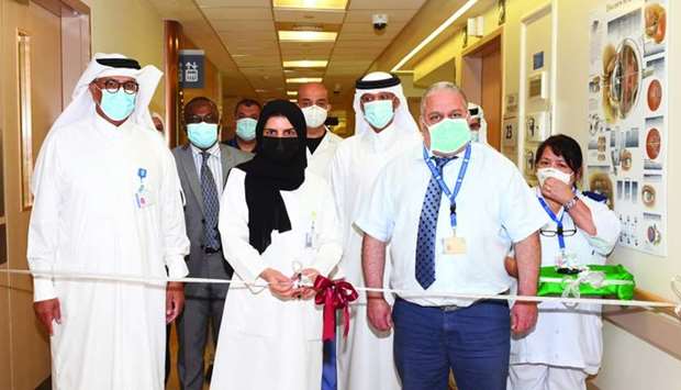 Hamad Medical Corporationu2019s (HMC) Ophthalmology Department has opened a new Laser Vision Correction Unit at the Ambulatory Care Center (ACC). Picture shows officials cutting a ribbon to formally mark the opening of the centre.