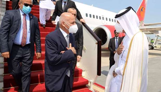 President of Afghanistan Dr Mohammad Ashraf Ghani arrived in Doha today in an official visit.rn