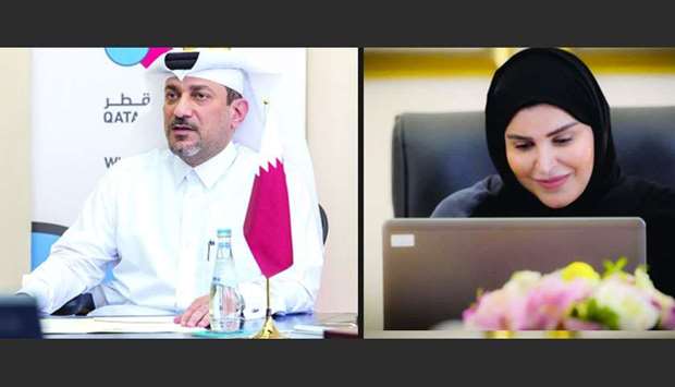 QM CEO Ahmad Musa al-Namla, Aman executive director Mariam bint Ali bin Nasser al-Misnad