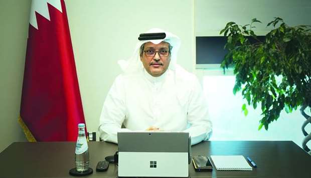 Mohamed Ali al-Mannai addressing the online event Monday
