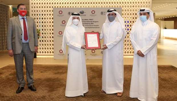 Qataru2019s airport received the verification certificate during an official handover ceremony.