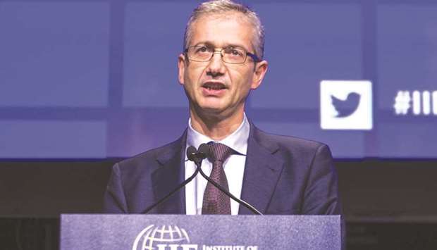 Pablo Hernandez de Cos, governor of Spainu2019s central bank, speaks during the Institute of International Finance (IIF) annual meeting in Washington, DC (file).