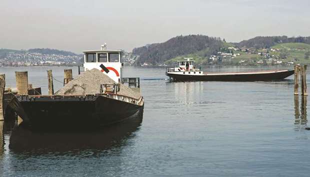 A view of the Lake Lucerne in Stansstad, Switzerland.
