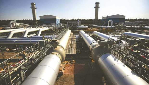 Pipework on the European Gas Pipeline Link (EUGAL) Radeland 2 compressor station, which accommodates downstream gas flows from the Nord Stream 2 project, in Radeland, Germany.