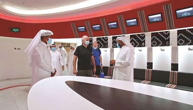 FIFA President Gianni Infantino was given a tour of Al Bayt Stadium in Al Khor yesterday.