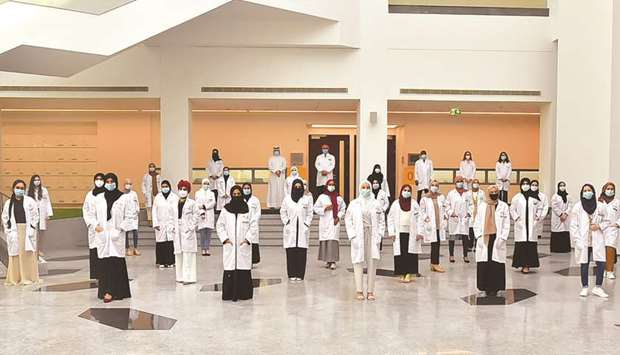 A total of 35 students received their white coats in a virtual ceremony.