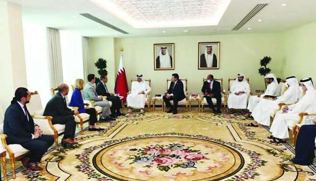 The Undersecretary at the Ministry of Commerce and Industry, HE Sultan bin Rashid al-Khater met Tuesday with a delegation of Congress members from the United States, which is currently visiting the country
