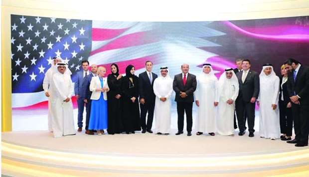 Qatar Chamber chairman Sheikh Khalifa bin Jassim al-Thani with a delegation of US Congress members headed by US Representative for Californiau2019s 50th congressional district, Darrell Edward Issa.