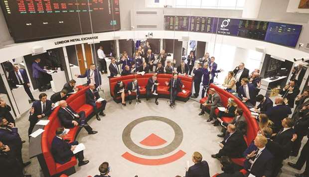 Traders on the trading floor of the open outcry pit at the London Metal Exchange. Itu2019s been five weeks since the 144-year-old  exchange caved to pressure and reopened u201cthe Ringu201d after an 18-month hiatus.