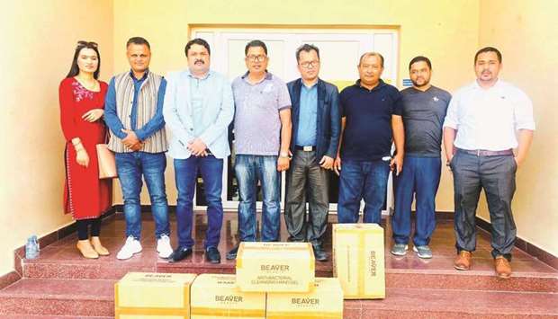 The Non-Resident Nepali Association (NRNA) Qatar has distributed to the community 20,000 units of sanitiser received from Qatar Charity, as part of the fight against Covid-19.