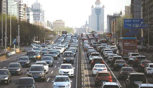 Cars are seen in a traffic jam during evening rush hour in Beijing. Most buyers are seeking US grades that had recently slumped to the lowest levels in over a year, with an added incentive after Chinau2019s government awarded millions of tonnes of crude oil import quotas.