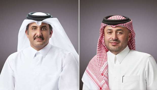 Ahlibank chairman and managing director Sheikh Faisal bin AbdulAziz bin Jassem al-Thani, CEO Hassan Ahmed AlEfrangi