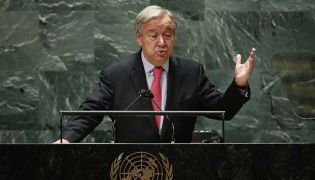 United Nations Secretary-General Antonio Guterres addresses the 76th Session of the UN General Assembly in New York on September 21 - UN Secretary-General Antonio Guterres said he was ,shocked, September 30, 2021 by Ethiopia's decision to expel seven senior United Nations officials from the African country, which is facing the threat of famine in its war-torn Tigray region.