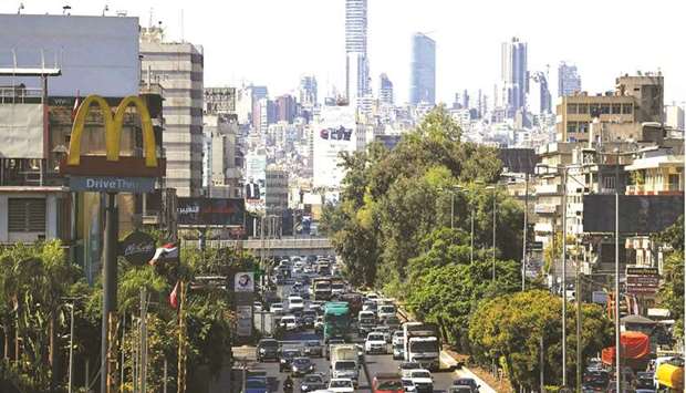 Traffic in the area of Dora at the northern entrance of Lebanonu2019s capital Beirut. To fill a medium-sized vehicleu2019s tank, Lebanese would now have to pay more than the monthly minimum wage of 675,000 pounds, at a time when nearly 80% of the population is estimated to live below the poverty line.