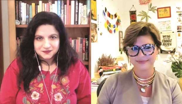 (From left) Rafia Zakaria discussed with Professor Banu Akdenizli the issues of inclusion in contemporary feminism movements.