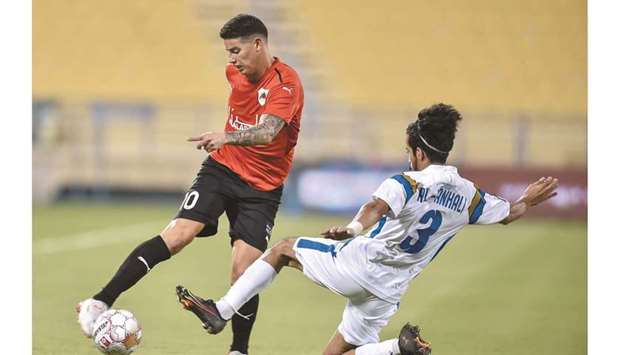 Al Rayyanu2019s James Rodriguez (left) in actiona gainst Al Sailiya on Tuesday. PICTURE: Noushad Thekkayil