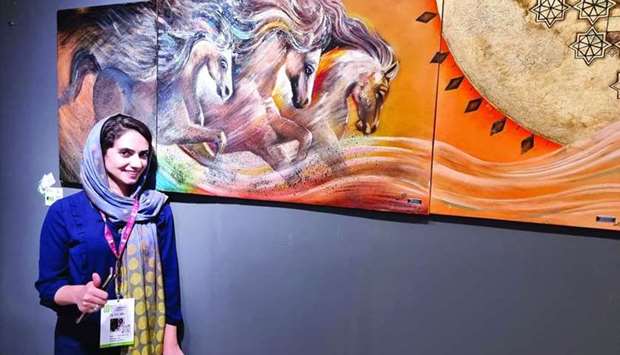 Shadi Habibi with one of her works. PICTURE: Joey Aguilar