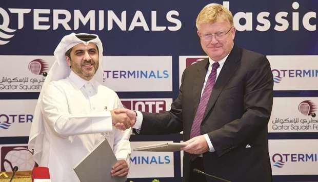 The agreement was signed by QTSBF Secretary General Tariq Darwish Zainal and QTerminals Chief Executive Officer Neville Bissett.