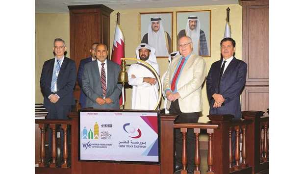 Al-Mansoori, along with other dignitaries, at the World Investor Week celebration.