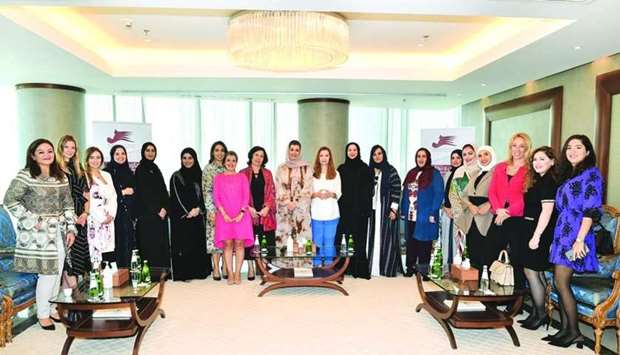 Officials and members of QBWA join top diplomats, distinguished women representing important sectors in Qatar during a meeting held at the association's headquarters in Doha.