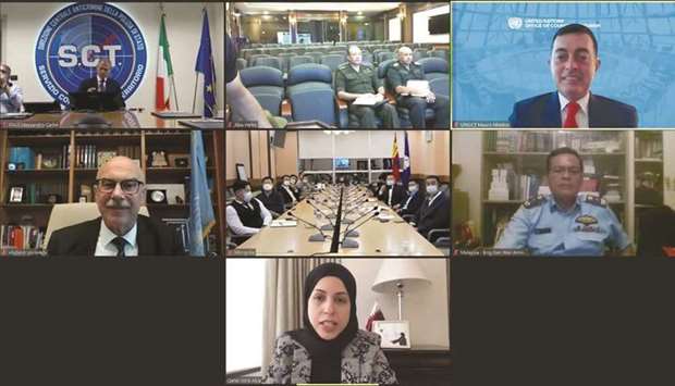 HE Sheikha Alya and others during the virtual meeting.
