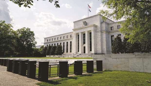 The Federal Reserve building in Washington, DC. The Fed policy makers will likely look through Septemberu2019s weakening in the US labour-market recovery and take their first step to removing pandemic stimulus at their meeting next month.