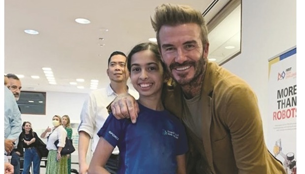 Chloe with David Beckham