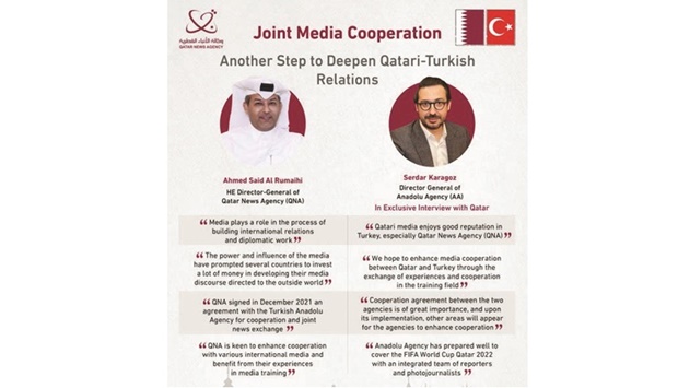 In line with the eighth meeting of the Qatari-Turkish Joint High Strategic Committee, the two countries seek to enhance co-operation in the media field and news exchange between them.
