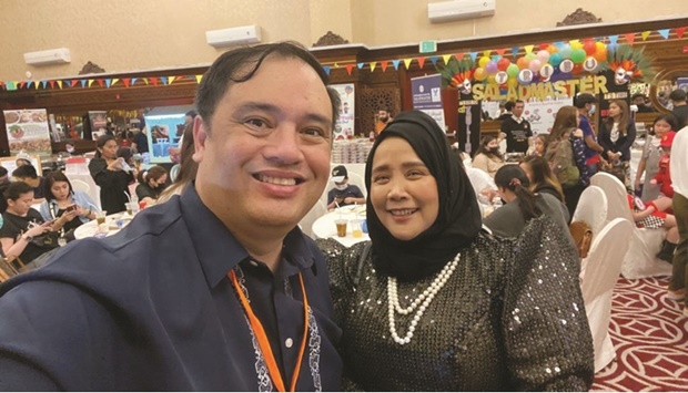 Joseph Rivera and Kulinarya Qatar chairperson and PFCTFQ overall head Dahlia Agbanlog at the event.