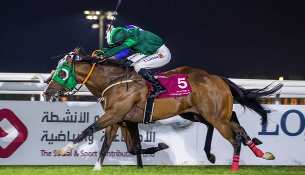 Jockey Tomas Lukasek rides four-year-old gelding Selected to Sealine Cup victory at the Al Rayyan Racecourse on Thursday. PICTURE: Juhaim