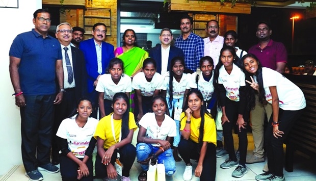 Officials with the girls' team.