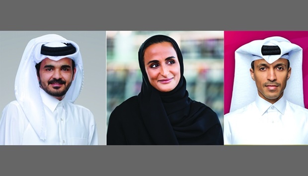 From left: HE Sheikh Joaan bin Hamad al-Thani, HE Sheikha Hind bint Hamad al-Thani, HE Jassim Rashid al-Buenain.