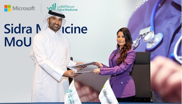 The MoU was signed at Microsoft Qatar's Lusail office, by Dr. Khalid Fakhro, the Chief Research Officer from Sidra Medicine and Lana Khalaf, General Manager of Microsoft Qatar.