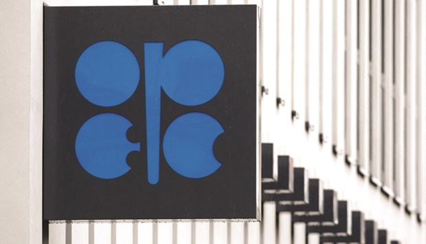 The Opec logo is pictured at its headquarters in Vienna. After soaring close to $140 per barrel in the aftermath of Russiau2019s invasion of Ukraine, oil prices have dropped below the $90 mark.