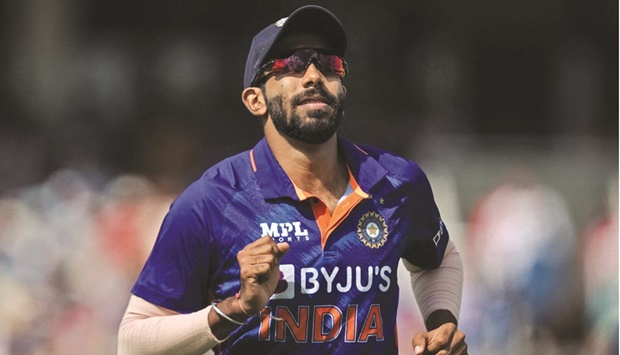 In this file photo taken on July 14, 2022, Indiau2019s Jasprit Bumrah reacts during the Second One Day International (ODI) against  England at Lordu2019s in London. Bumrah was yesterday ruled out of the Twenty20 World Cup in Australia starting later this month with a back injury. (AFP)