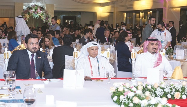 QOC President HE Sheikh Joaan bin Hamad al-Thani with President of the Saudi Olympic and Paralympic Committee Prince Abdulaziz bin Turki al-Faisal and OCA Director General Husain al-Musallam at the 41st OCA General Assembly.