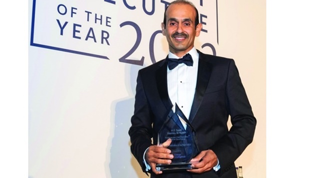 HE the Minister of State for Energy Affairs Saad bin Sherida al-Kaabi, also the President and CEO of QatarEnergy, has received the 2022 u2018Energy Executive of the Yearu2019 award, which was presented to him by Energy Intelligence, the worldu2019s leading energy information company at a special ceremony in London.