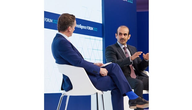HE the Minister of State for Energy Affairs Saad bin Sherida al-Kaabi at the Energy Intelligence Forumu2019s u2018Energy Executive of the Year Leadership Dialogueu2019 in London.