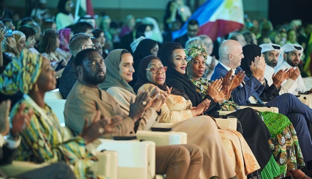 Her Highness Sheikha Moza bint Nasser attending the closing ceremony of WISH 2022 on Thursday. PICTURE: Aisha Al-Musallam.