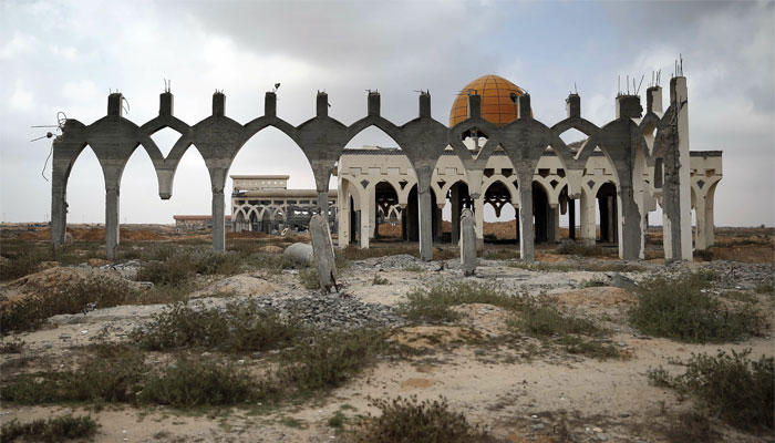 File picture of the ruins of the abandoned airport of Gaza