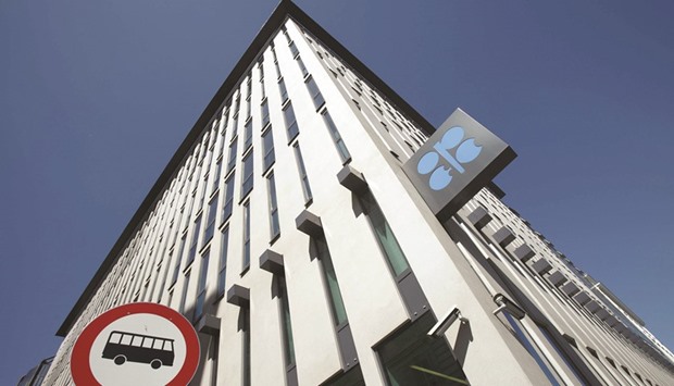 The Opec logo is seen at its headquarters in Vienna. The group meets at the end of November to discuss a cut in production to a range of 32.5mn to 33mn bpd, but discord among members over exemptions and production levels has raised doubt over Opecu2019s ability to deliver a meaningful reduction.