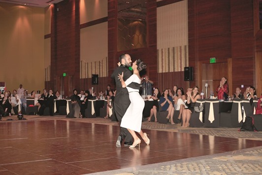 After delivering a fabulous show, the dancers took a bow and took in the hearty applause from a pleased audience.