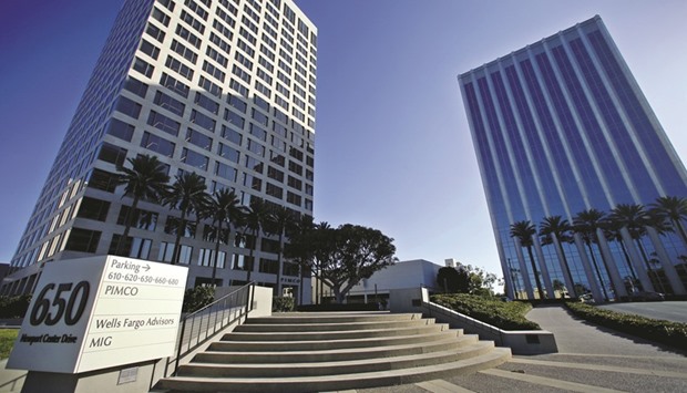 The offices of Pacific Investment Management Co (left) are seen in Newport Beach, California. Investors from Pimco to TIAA Global Asset Management see the surge in long-term US Treasury yields that came after Trumpu2019s election as a sign inflation will be on the rise.