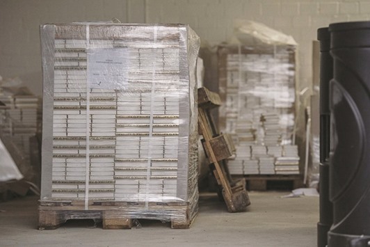Copies of the Quru2019an in different languages are seen on pallets in the Pulheim, western Germany warehouse of the u2018Lies! Verlag Gesellschaftu2019 (Read! Publishing Company) that publishes an edition of the Quru2019an in German and that is backed by a group called The True Religion (Die wahre Religion).